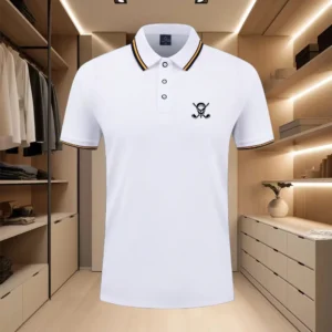 Golf new men's fashionable solid color short sleeved