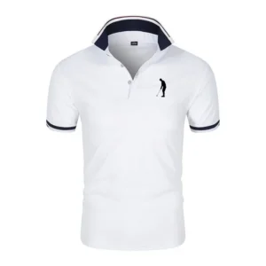 Golf T-shirt for Men Lapel Short Sleeve